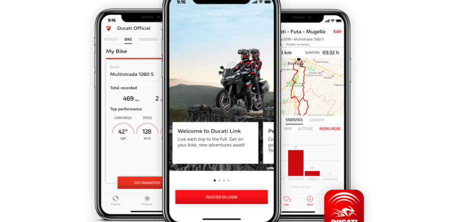 Ducati connects smartphones to its bike and launches a new Link App